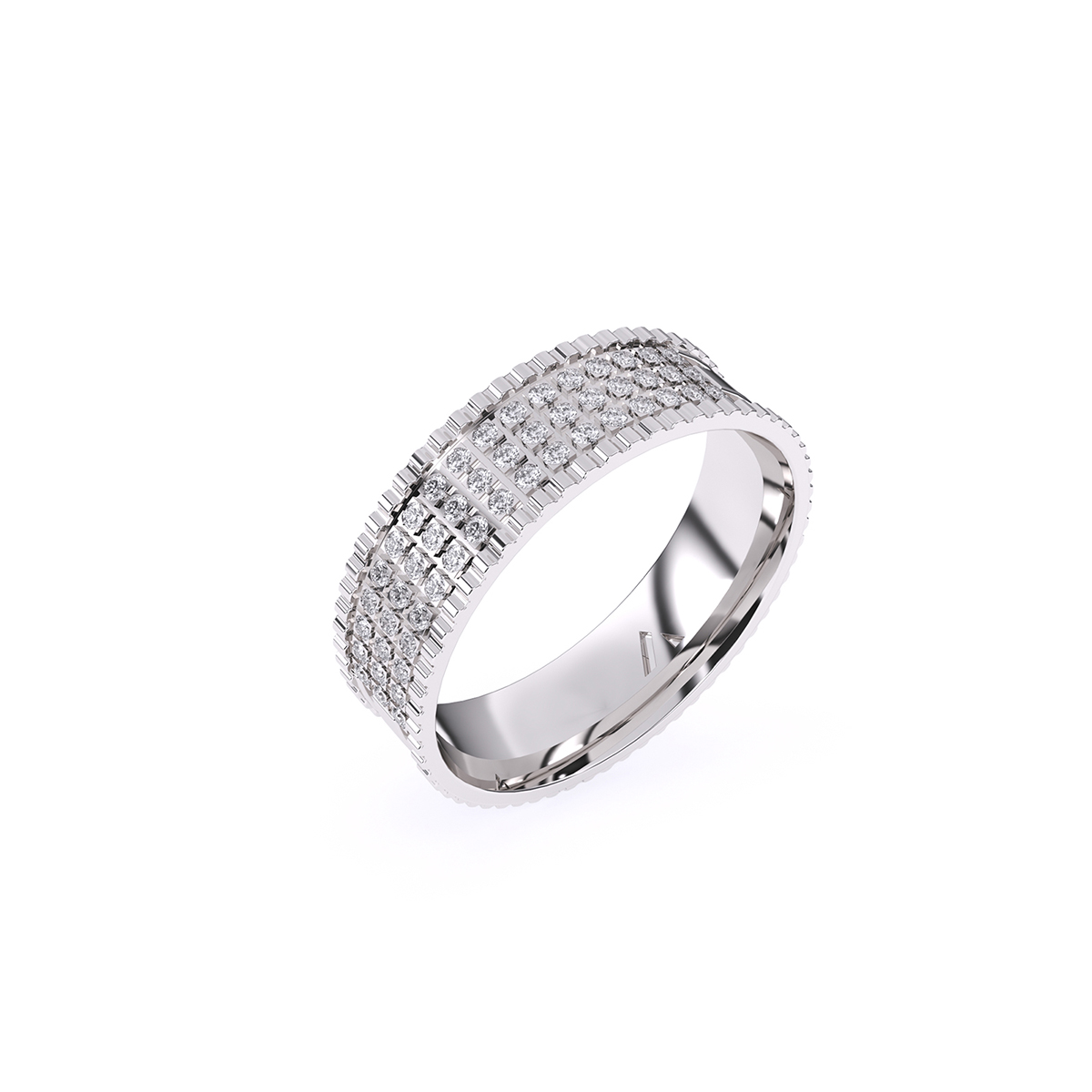 Round Full Eternity Men's Wedding Band